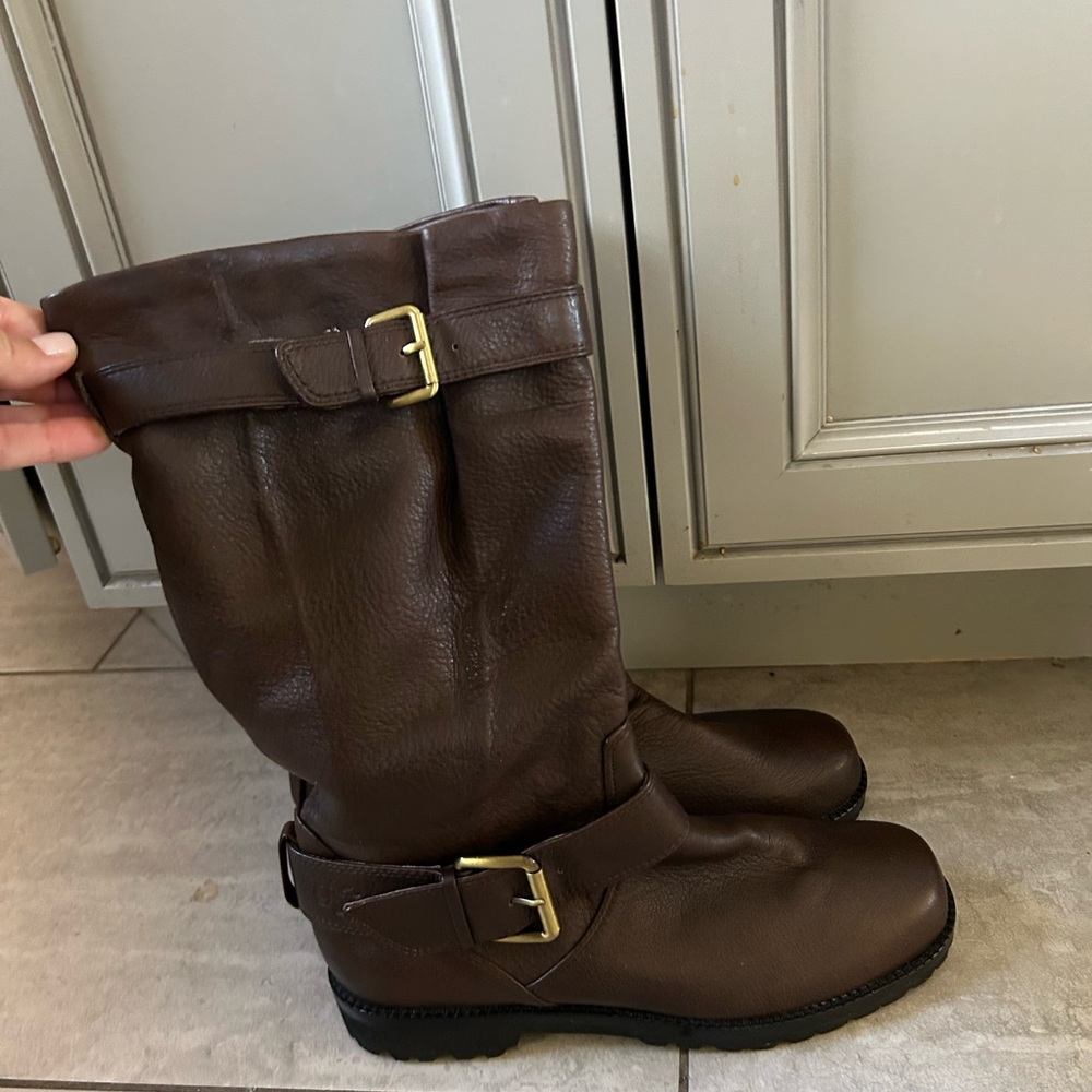Gentle Souls Buckled Up Boots size 8.5, chocolate brown leather